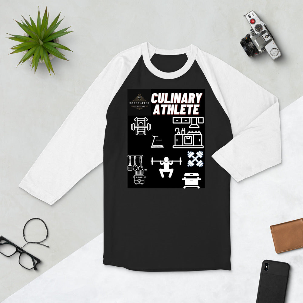 CULINARYATHLETE /4 sleeve raglan shirt